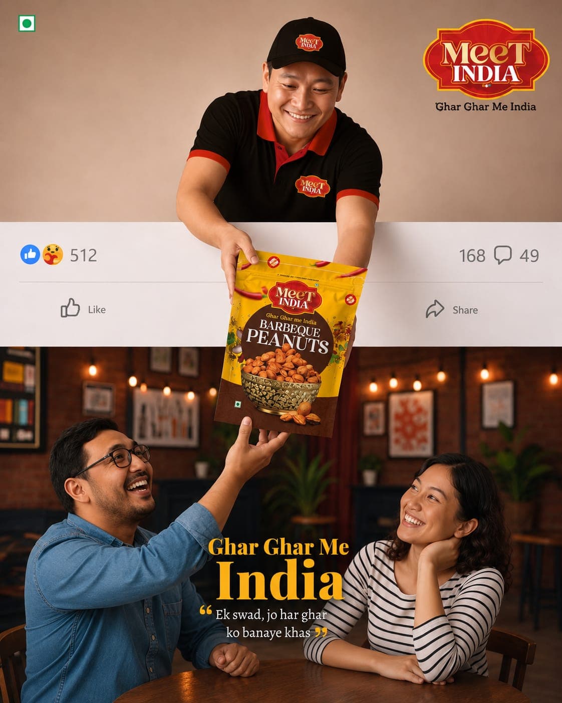 Meet India Barbeque Peanuts social media ad