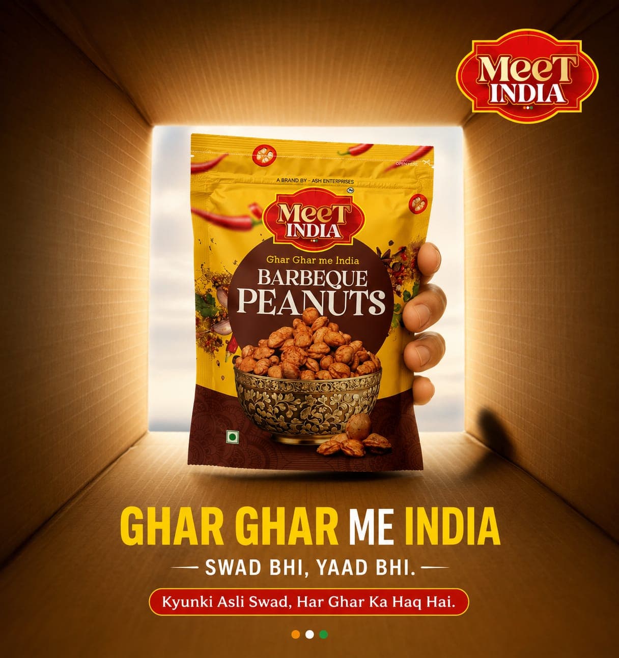 Meet India Barbeque Peanuts unboxing ad