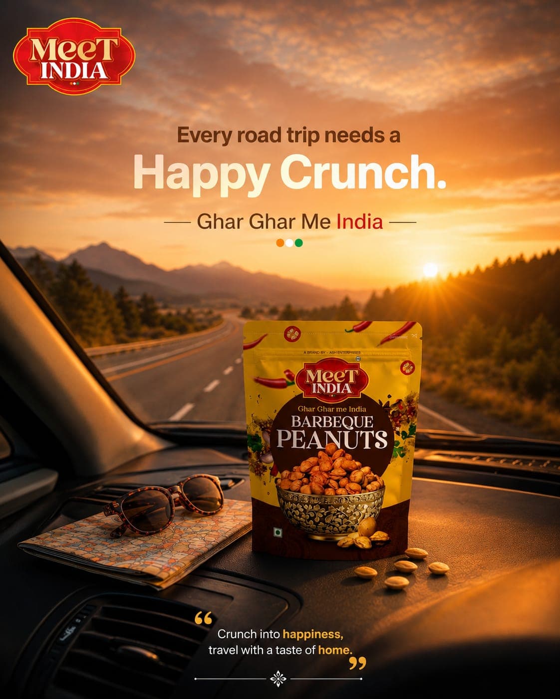 Meet India Barbeque Peanuts road trip ad